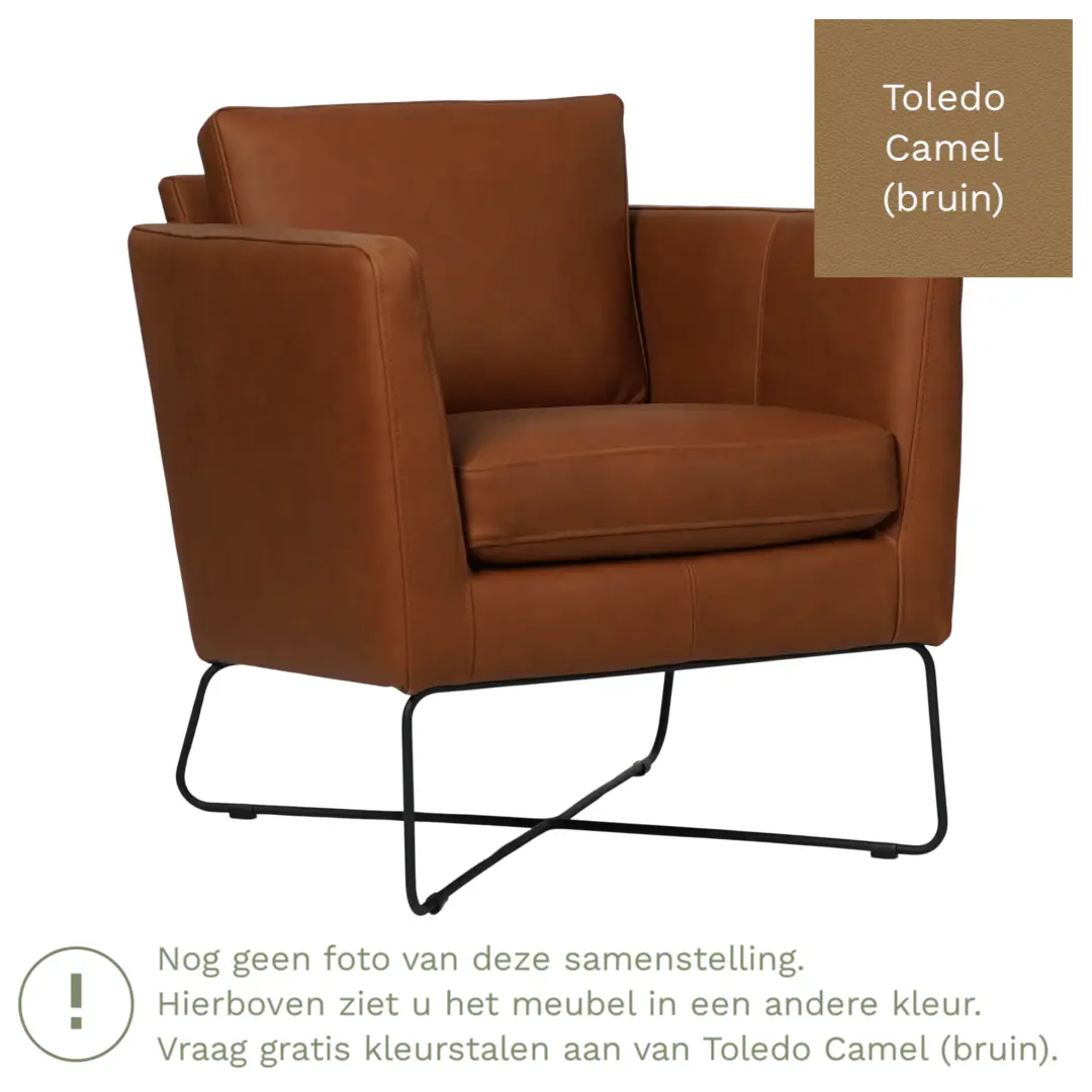afbeelding van Leren fauteuil Crossover - Toledo Camel (bruin)