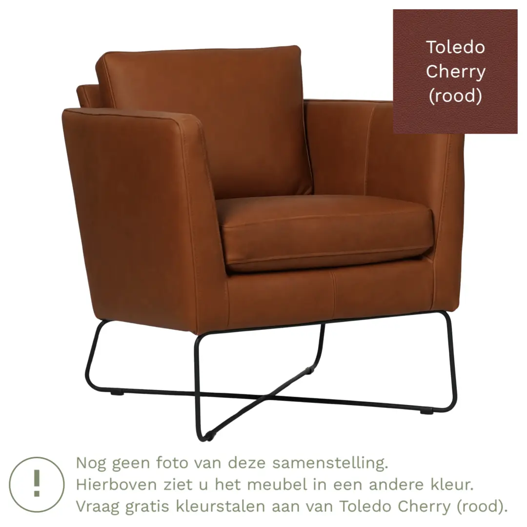 afbeelding van Leren fauteuil Crossover - Toledo Cherry (rood)