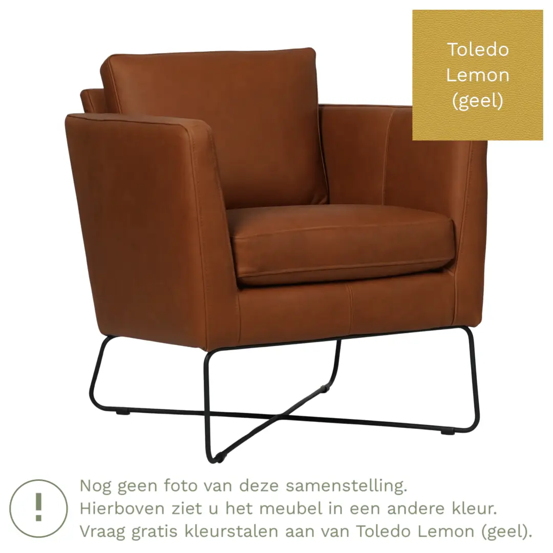 afbeelding van Leren fauteuil Crossover - Toledo Lemon (geel)