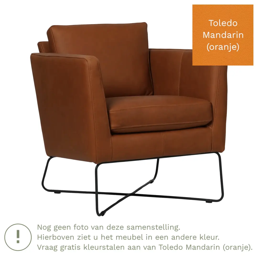 afbeelding van Leren fauteuil Crossover - Toledo Mandarin (oranje)