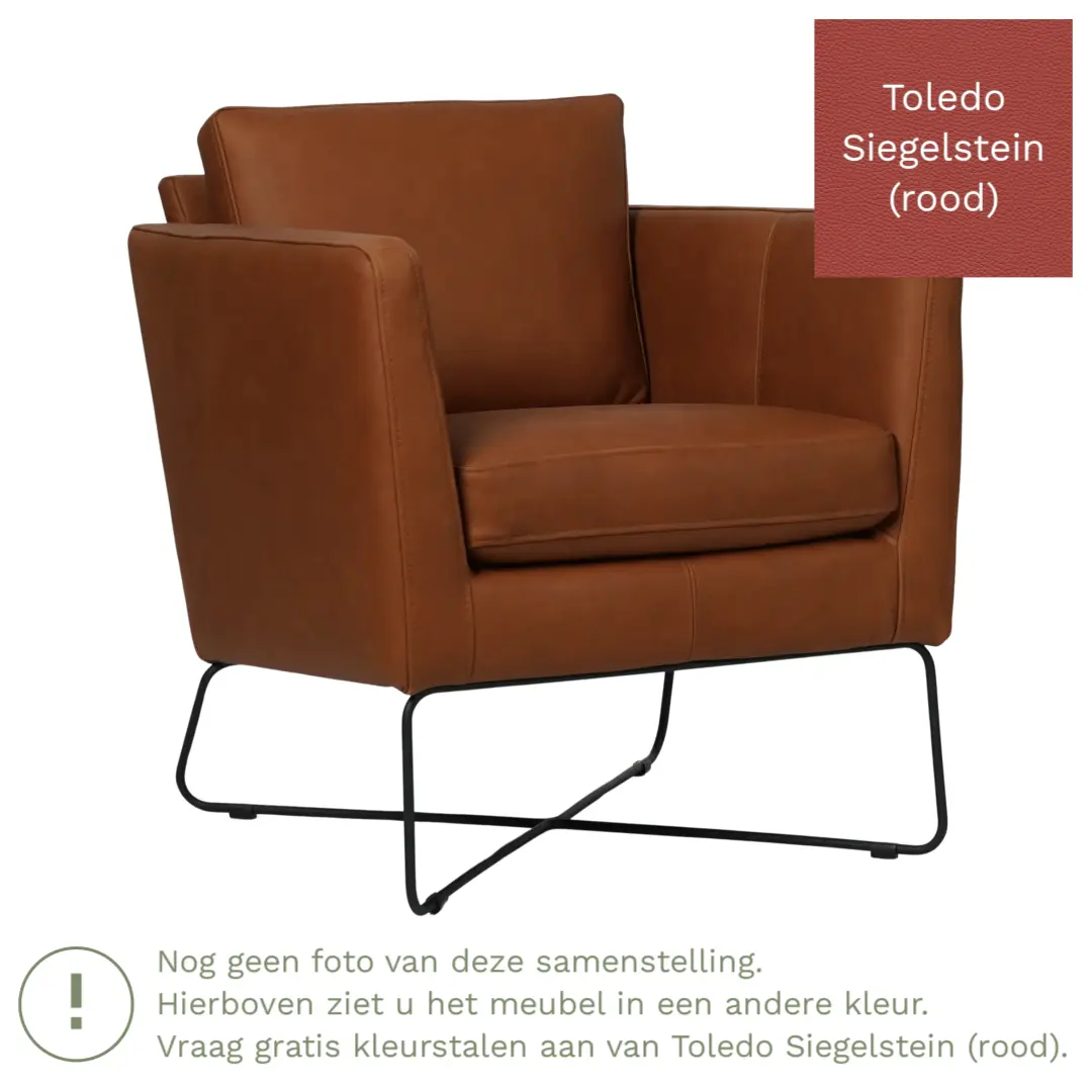 afbeelding van Leren fauteuil Crossover - Toledo Siegelstein (rood)