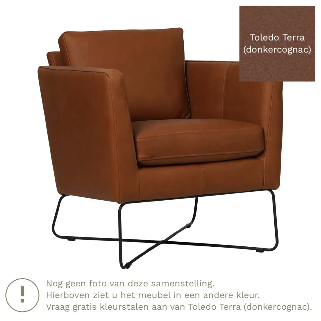 afbeelding van Leren fauteuil Crossover - Toledo Terra (donkercognac)