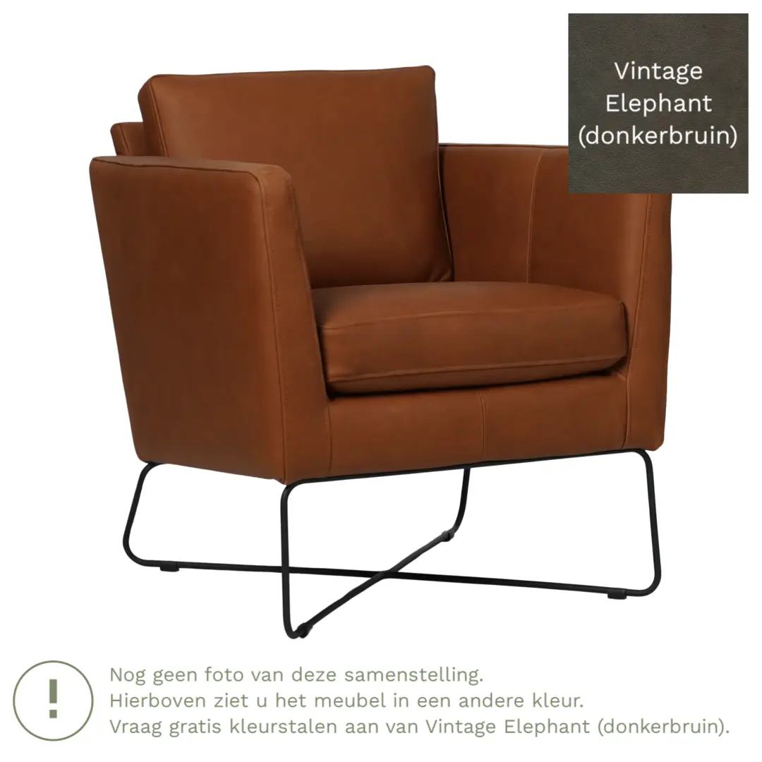 afbeelding van Leren fauteuil Crossover - Vintage Elephant (donkerbruin)
