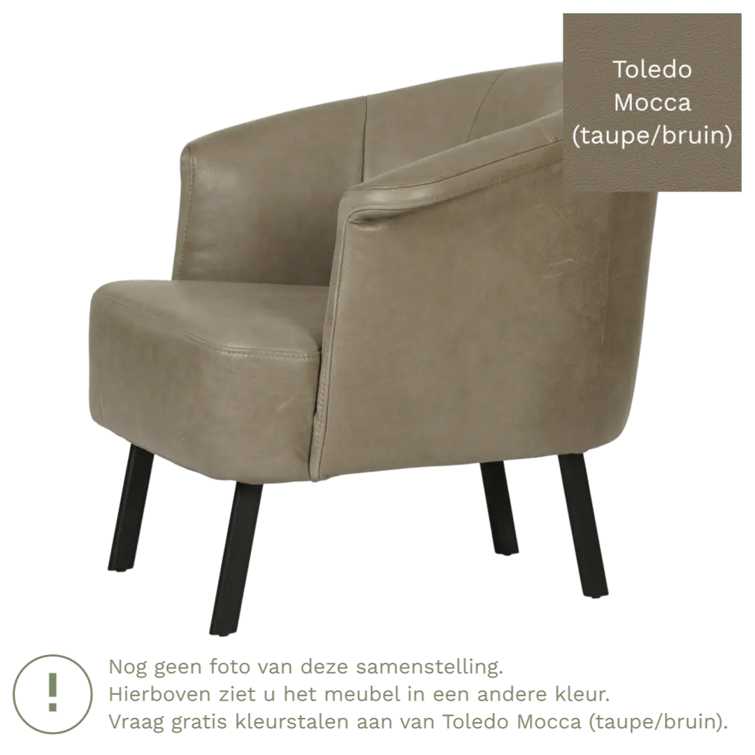afbeelding van Leren fauteuil Embrace - Toledo Mocca (taupe/bruin)