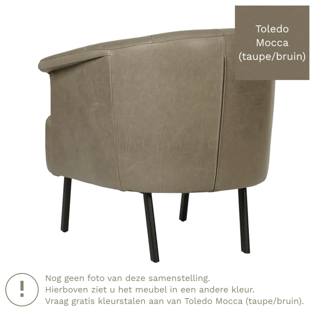 afbeelding van Leren fauteuil Embrace - Toledo Mocca (taupe/bruin)