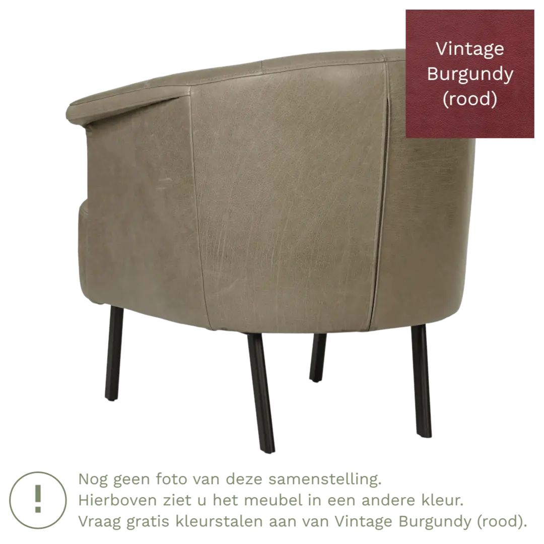 afbeelding van Leren fauteuil Embrace - Vintage Burgundy (rood)