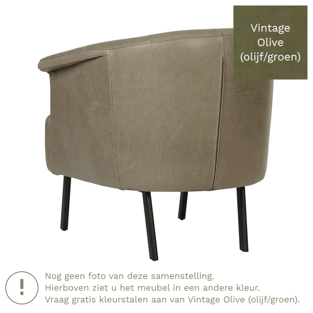 afbeelding van Leren fauteuil Embrace - Vintage Olive (olijf/groen)
