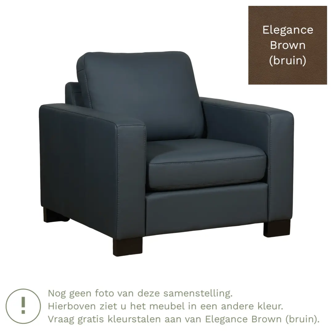 afbeelding van Leren fauteuil Energy - Elegance Brown (bruin) - Poten hout bruin