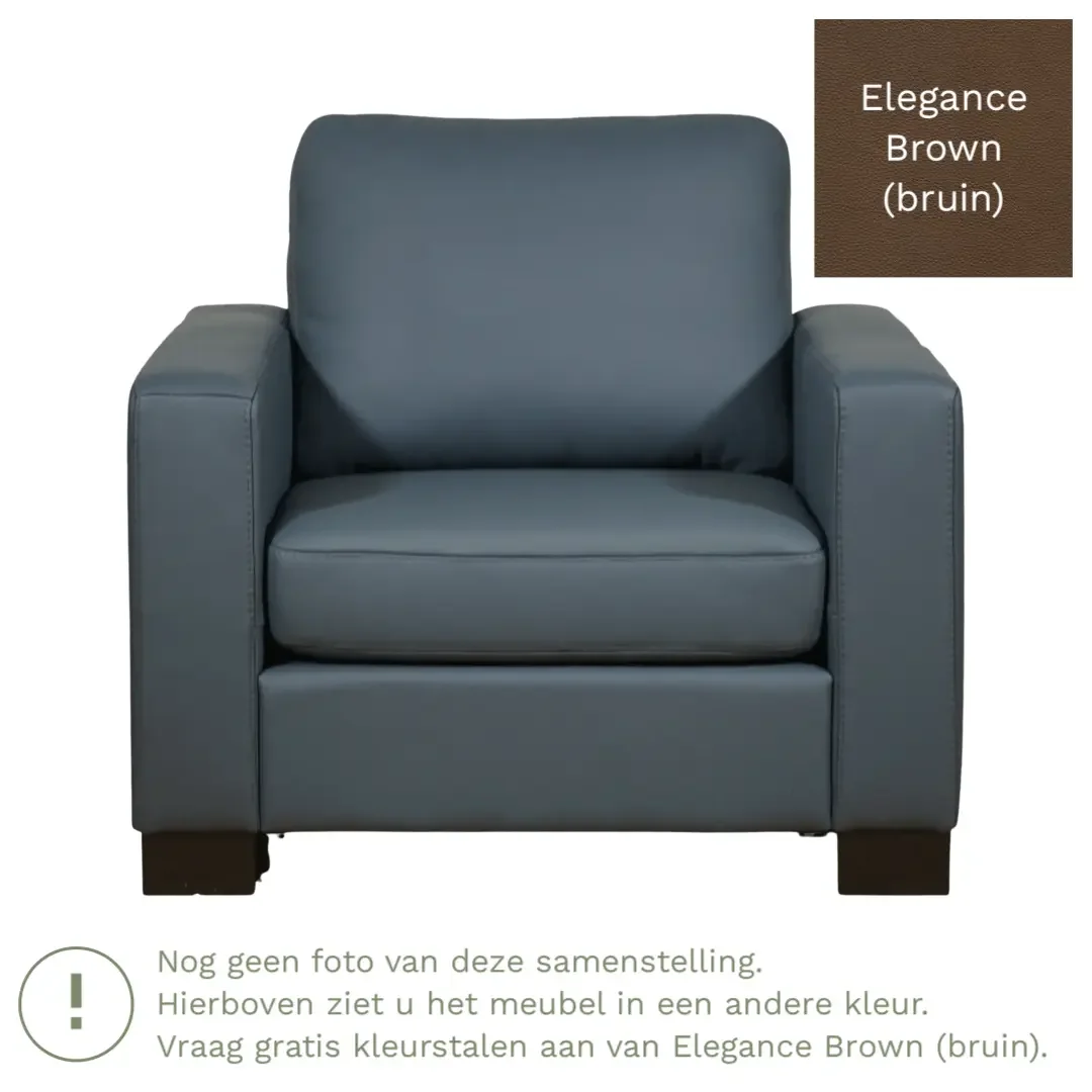afbeelding van Leren fauteuil Energy - Elegance Brown (bruin) - Poten hout bruin