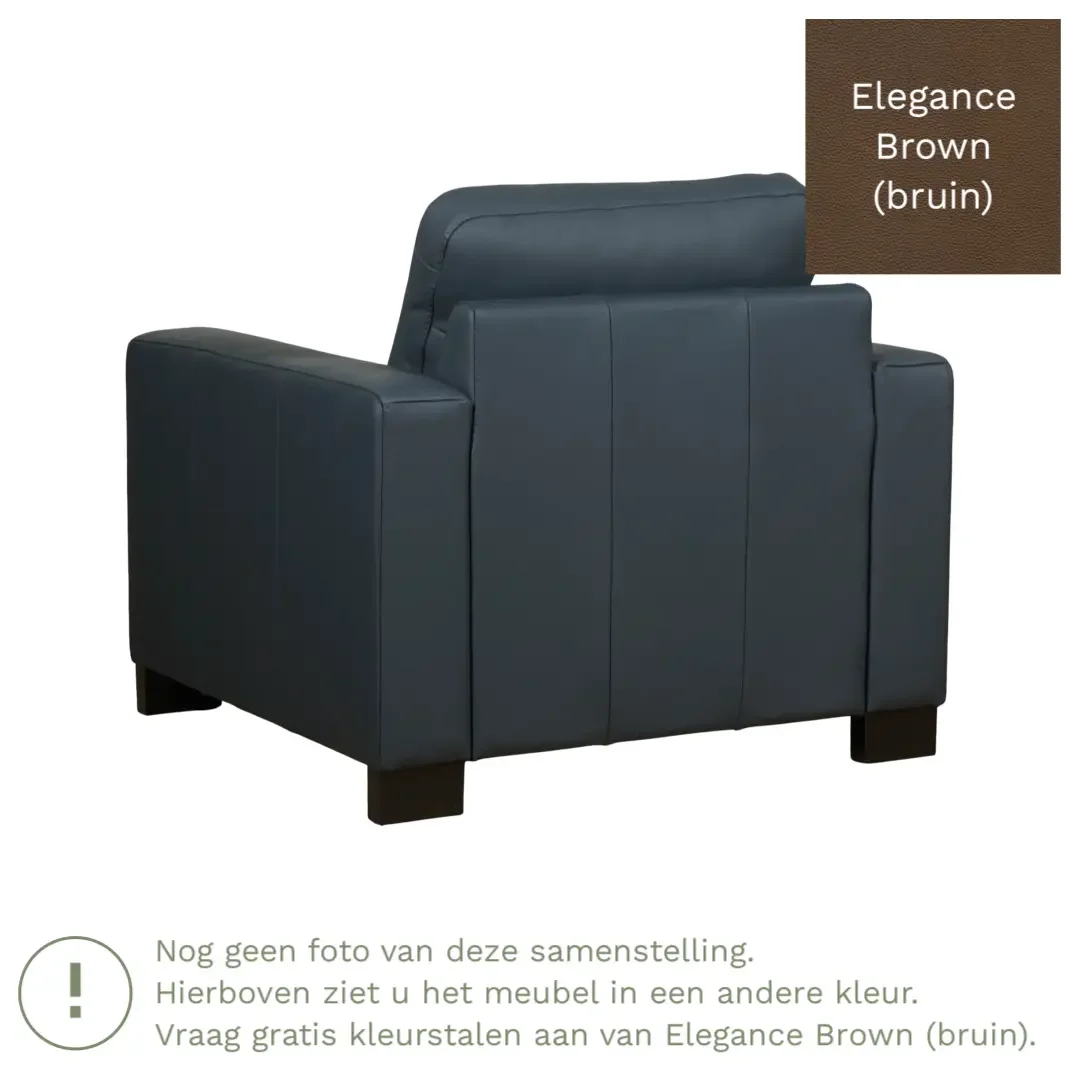 afbeelding van Leren fauteuil Energy - Elegance Brown (bruin) - Poten hout bruin