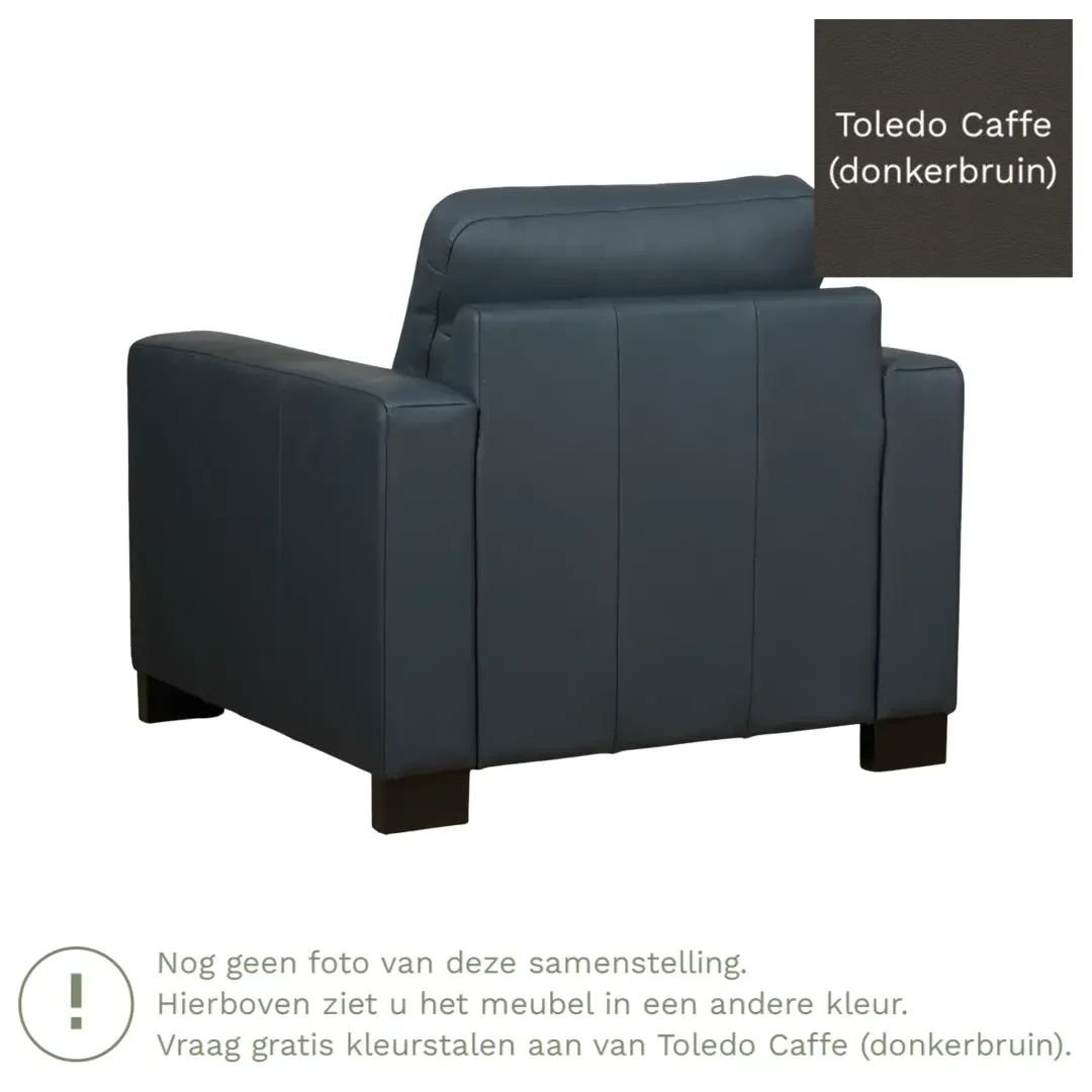 afbeelding van Leren fauteuil Energy - Toledo Caffe (donkerbruin) - Poten hout bruin