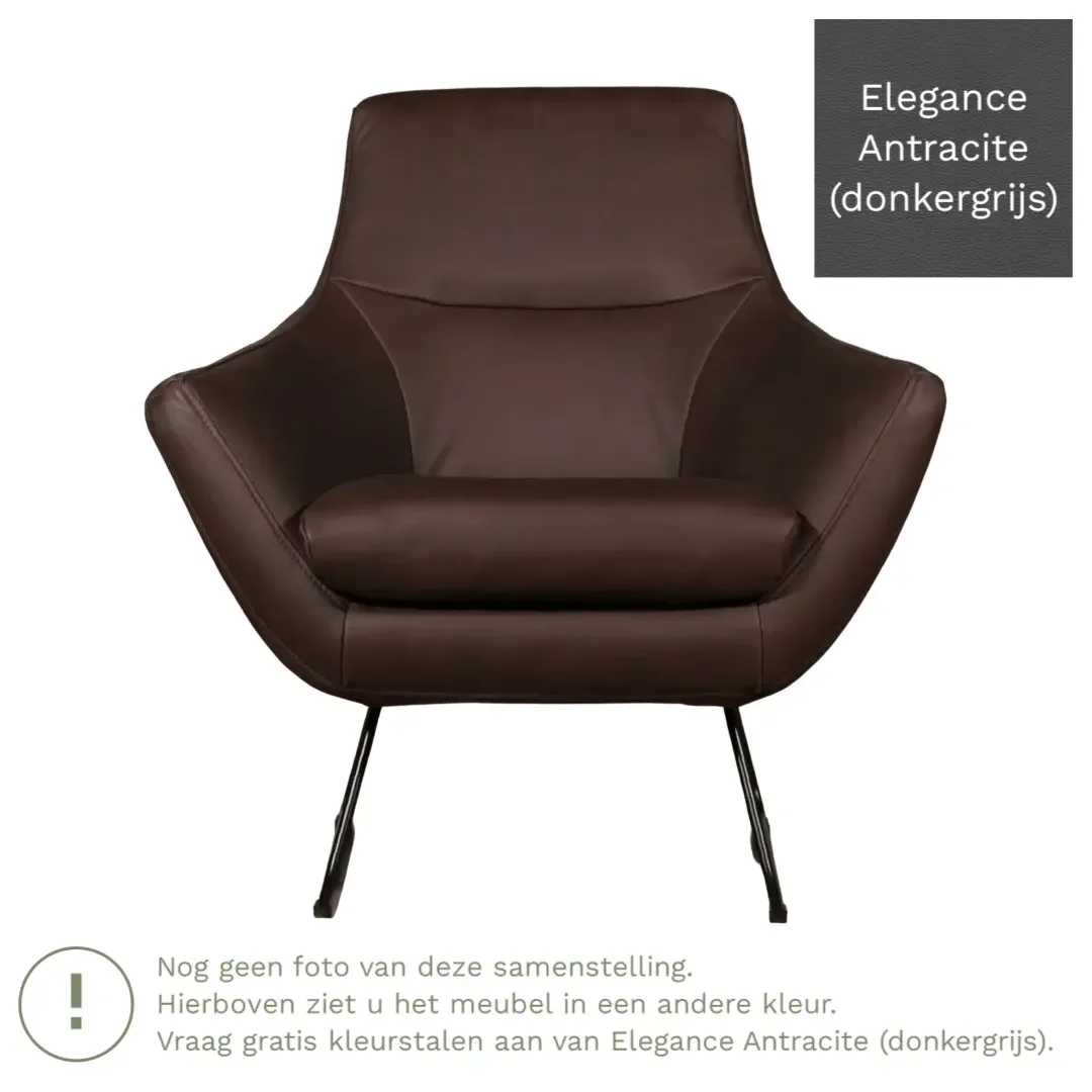 afbeelding van Leren fauteuil Fame - Elegance Antracite (donkergrijs)