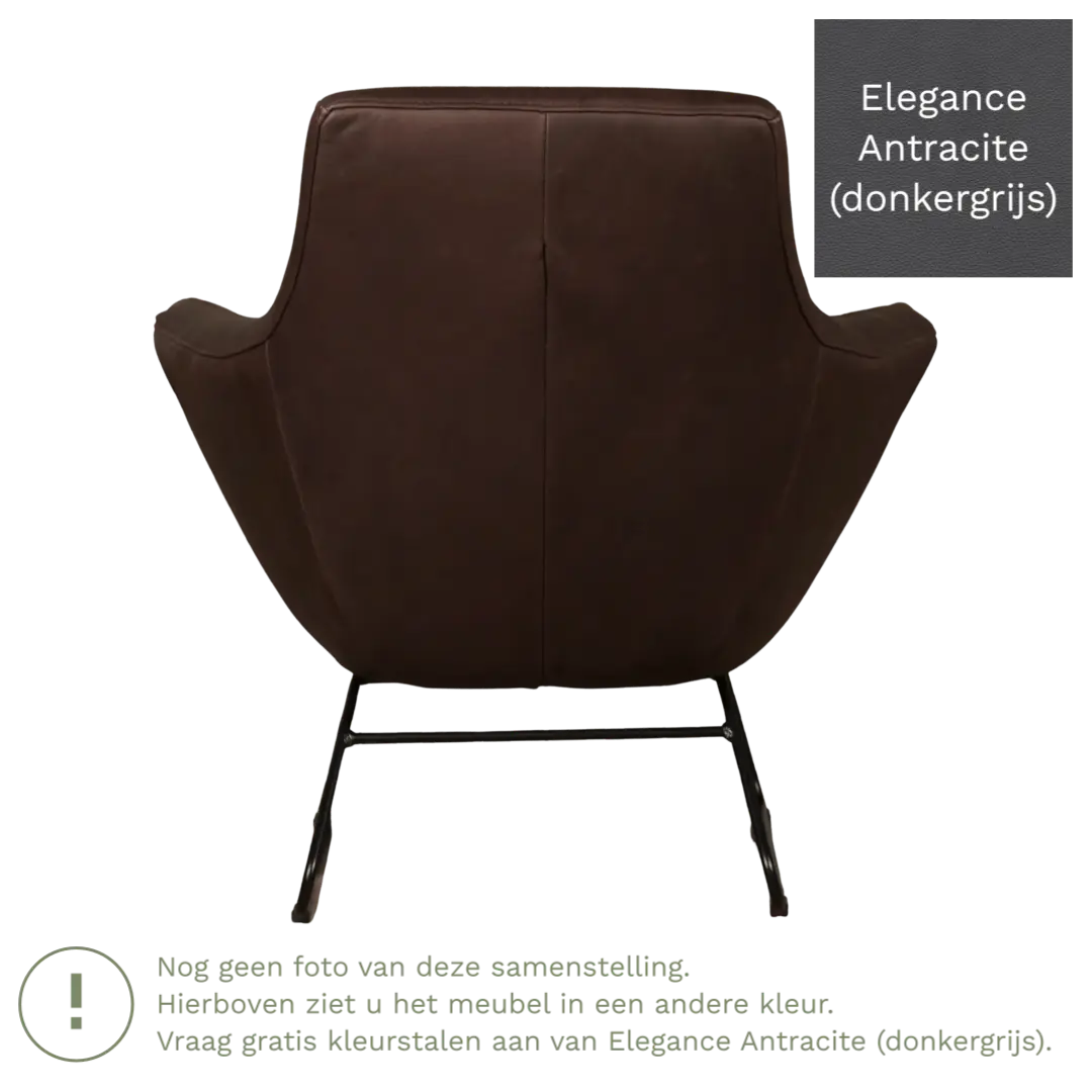 afbeelding van Leren fauteuil Fame - Elegance Antracite (donkergrijs)