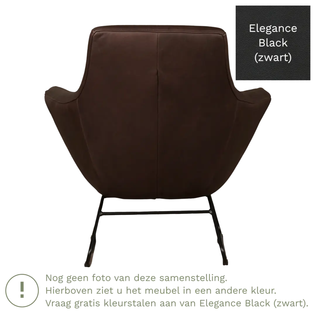 afbeelding van Leren fauteuil Fame - Elegance Black (zwart)