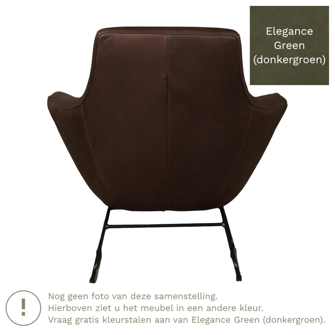 afbeelding van Leren fauteuil Fame - Elegance Green (donkergroen)