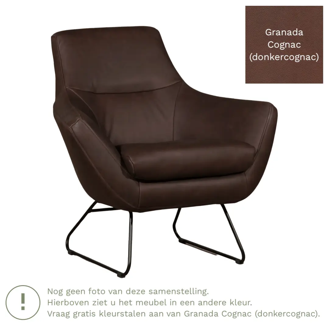 afbeelding van Leren fauteuil Fame - Granada Cognac (donkercognac)
