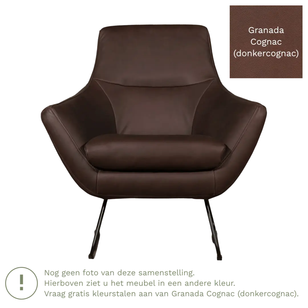 afbeelding van Leren fauteuil Fame - Granada Cognac (donkercognac)