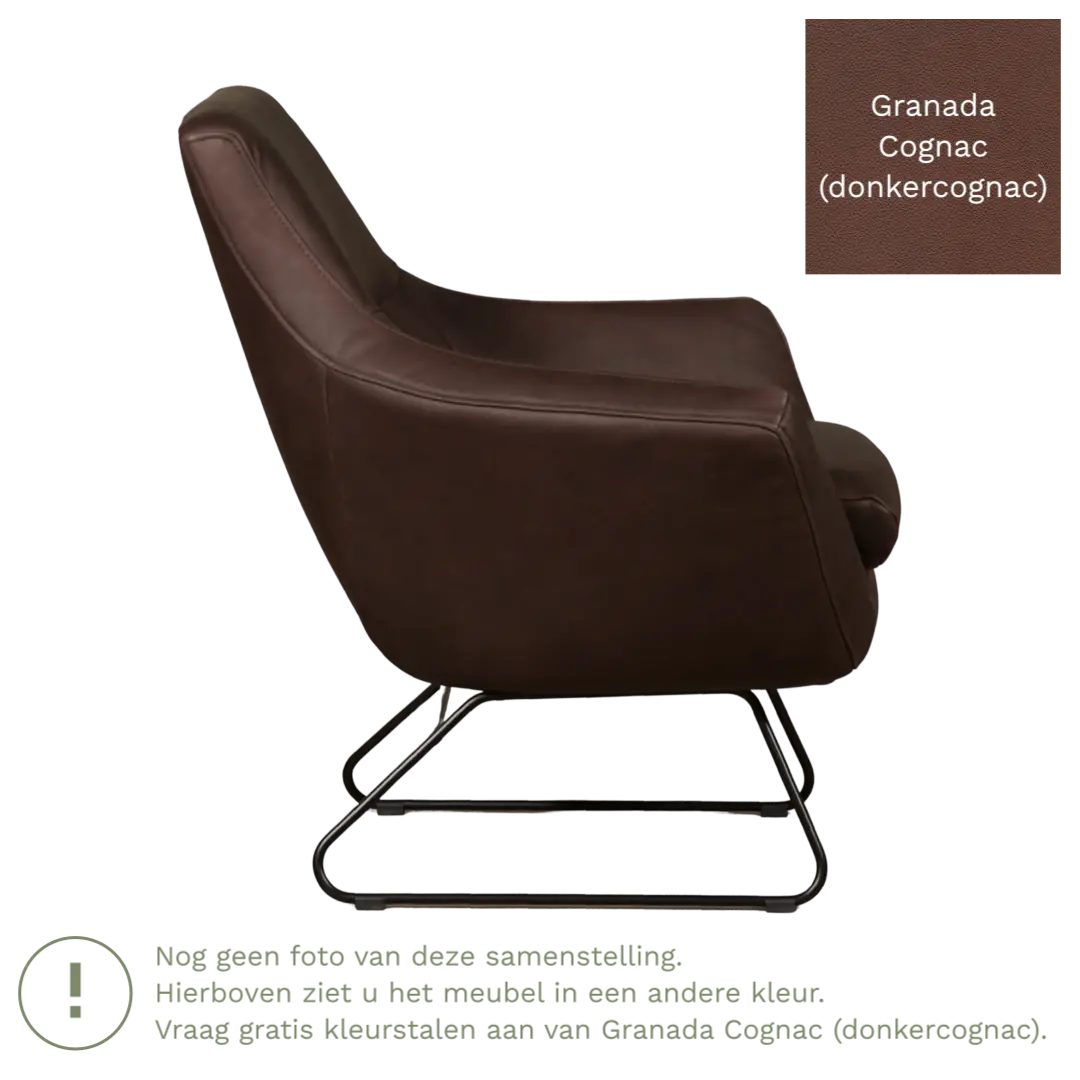 afbeelding van Leren fauteuil Fame - Granada Cognac (donkercognac)