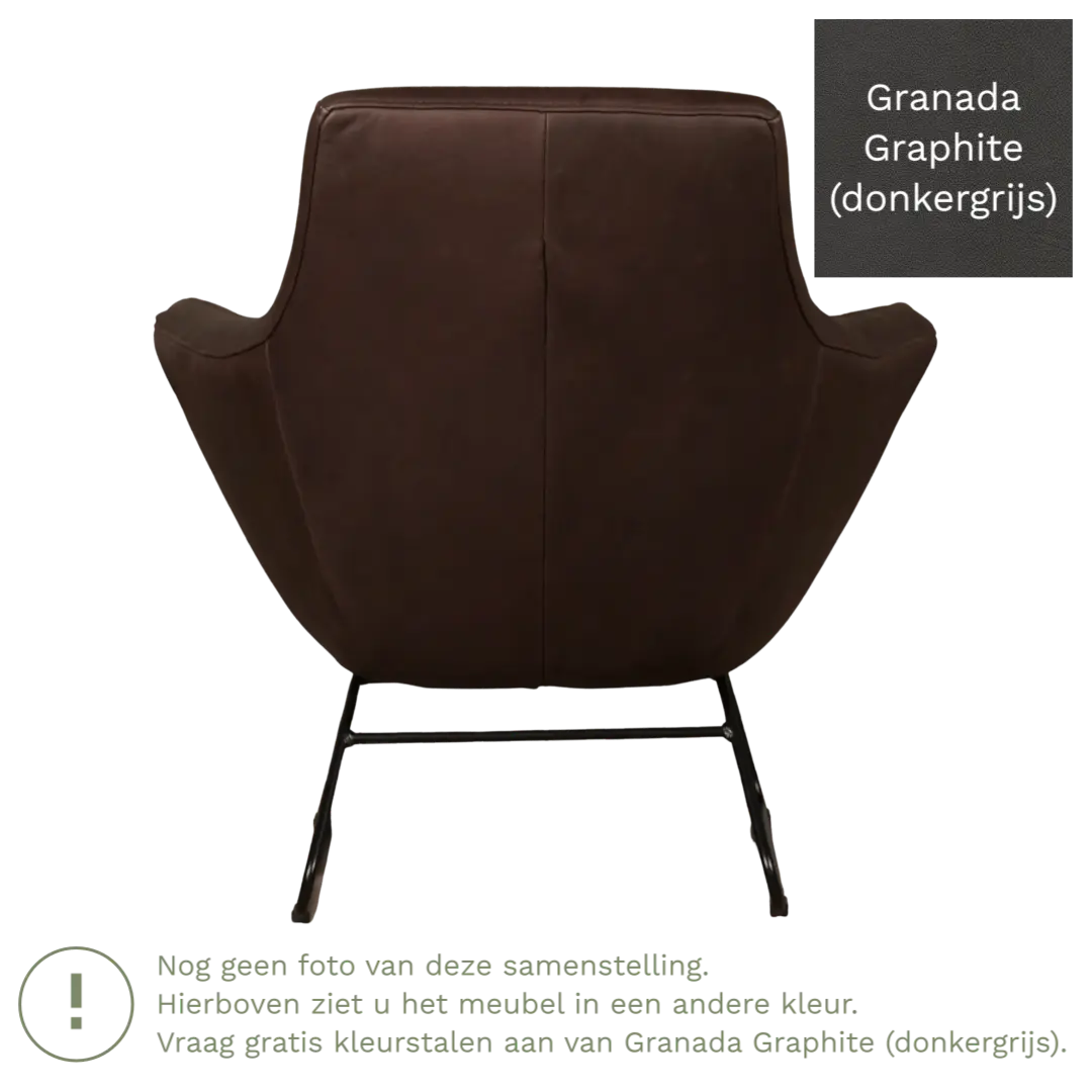 afbeelding van Leren fauteuil Fame - Granada Graphite (donkergrijs)