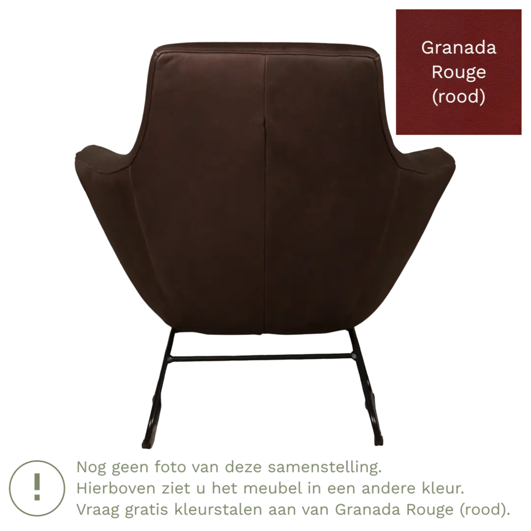 afbeelding van Leren fauteuil Fame - Granada Rouge (rood)