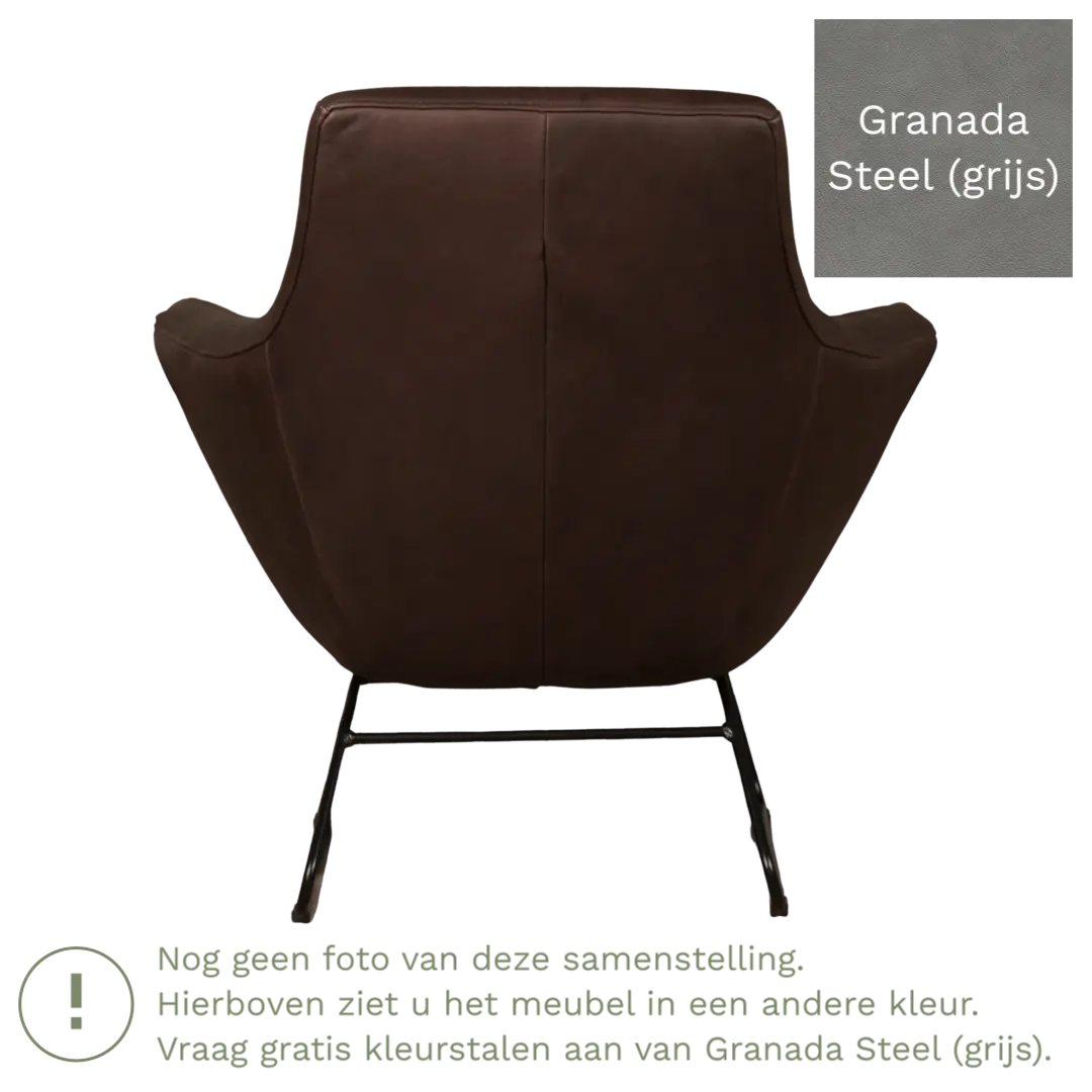 afbeelding van Leren fauteuil Fame - Granada Steel (grijs)
