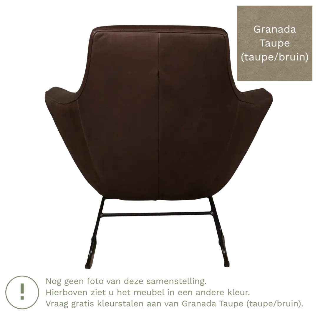 afbeelding van Leren fauteuil Fame - Granada Taupe (taupe/bruin)