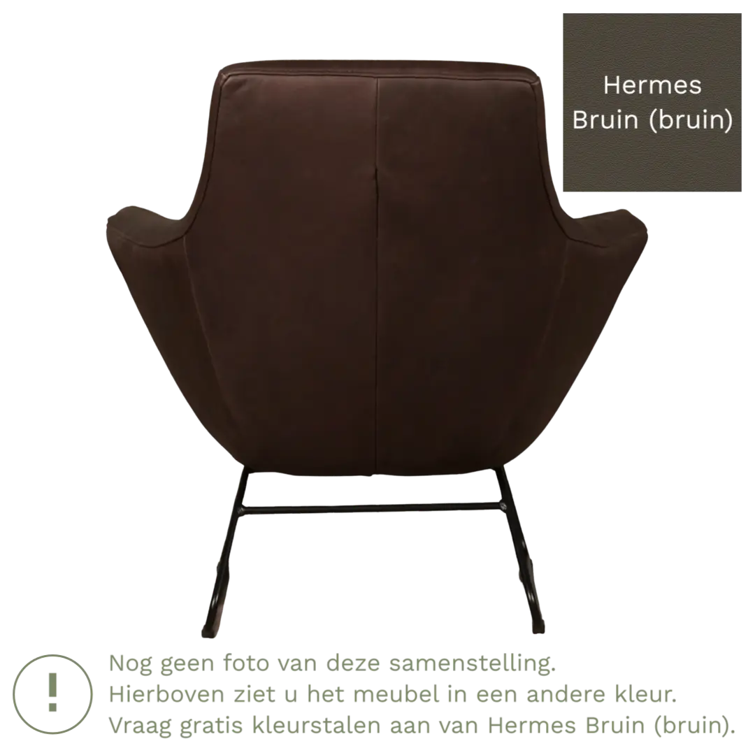 afbeelding van Leren fauteuil Fame - Hermes Bruin (bruin)