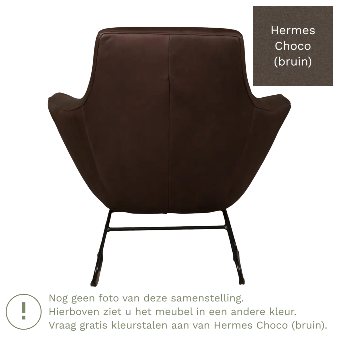 afbeelding van Leren fauteuil Fame - Hermes Choco (bruin)