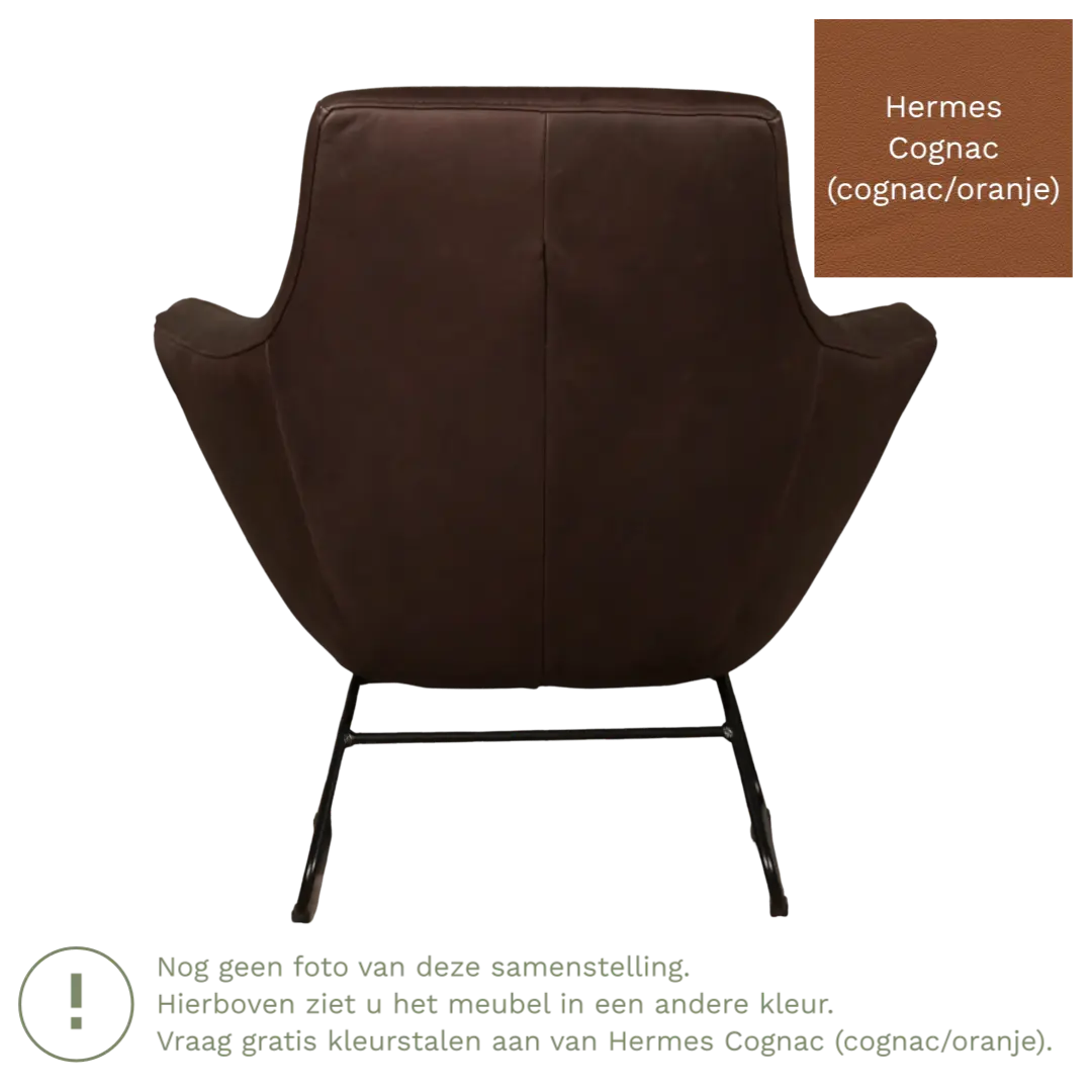 afbeelding van Leren fauteuil Fame - Hermes Cognac (cognac/oranje)