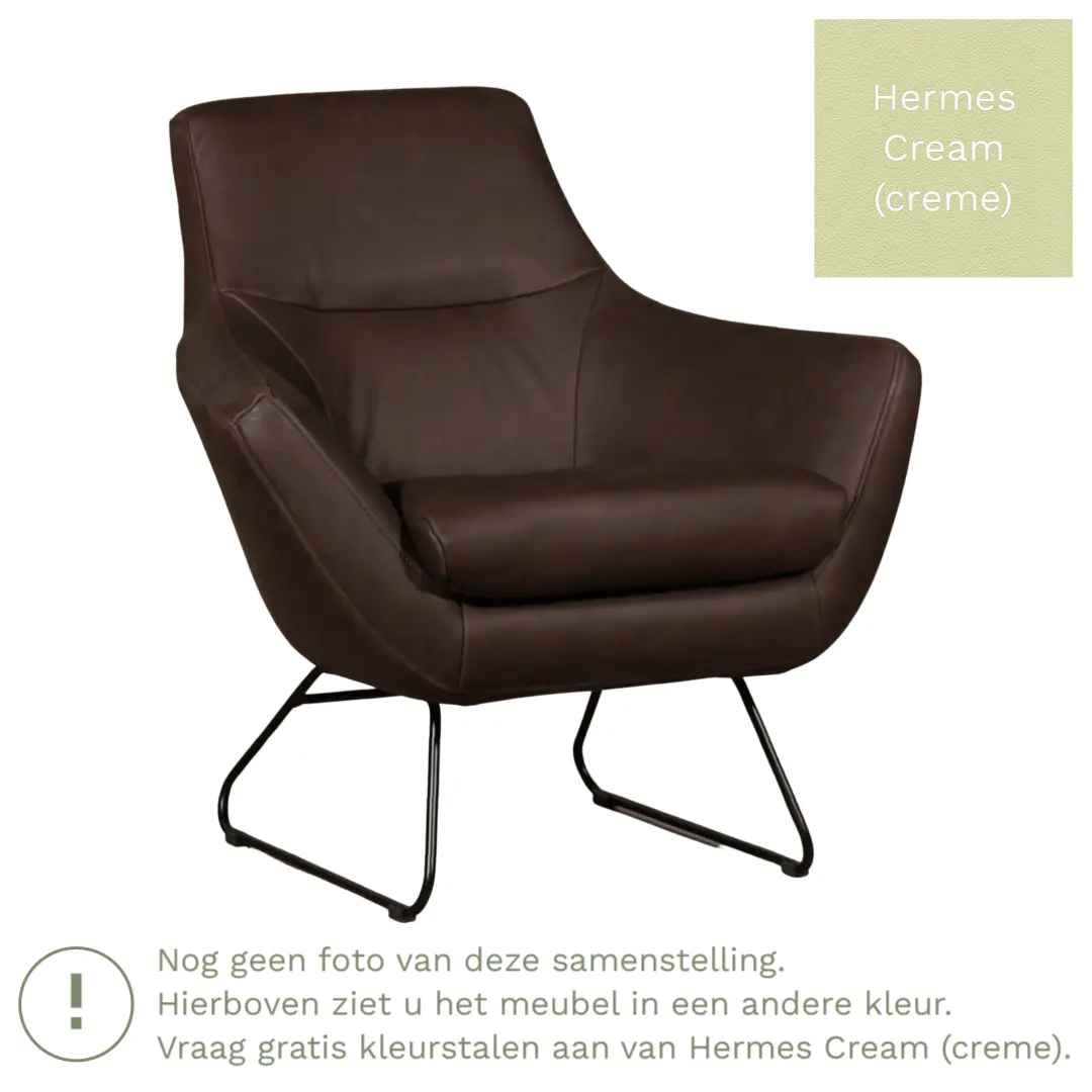 afbeelding van Leren fauteuil Fame - Hermes Cream (crème)
