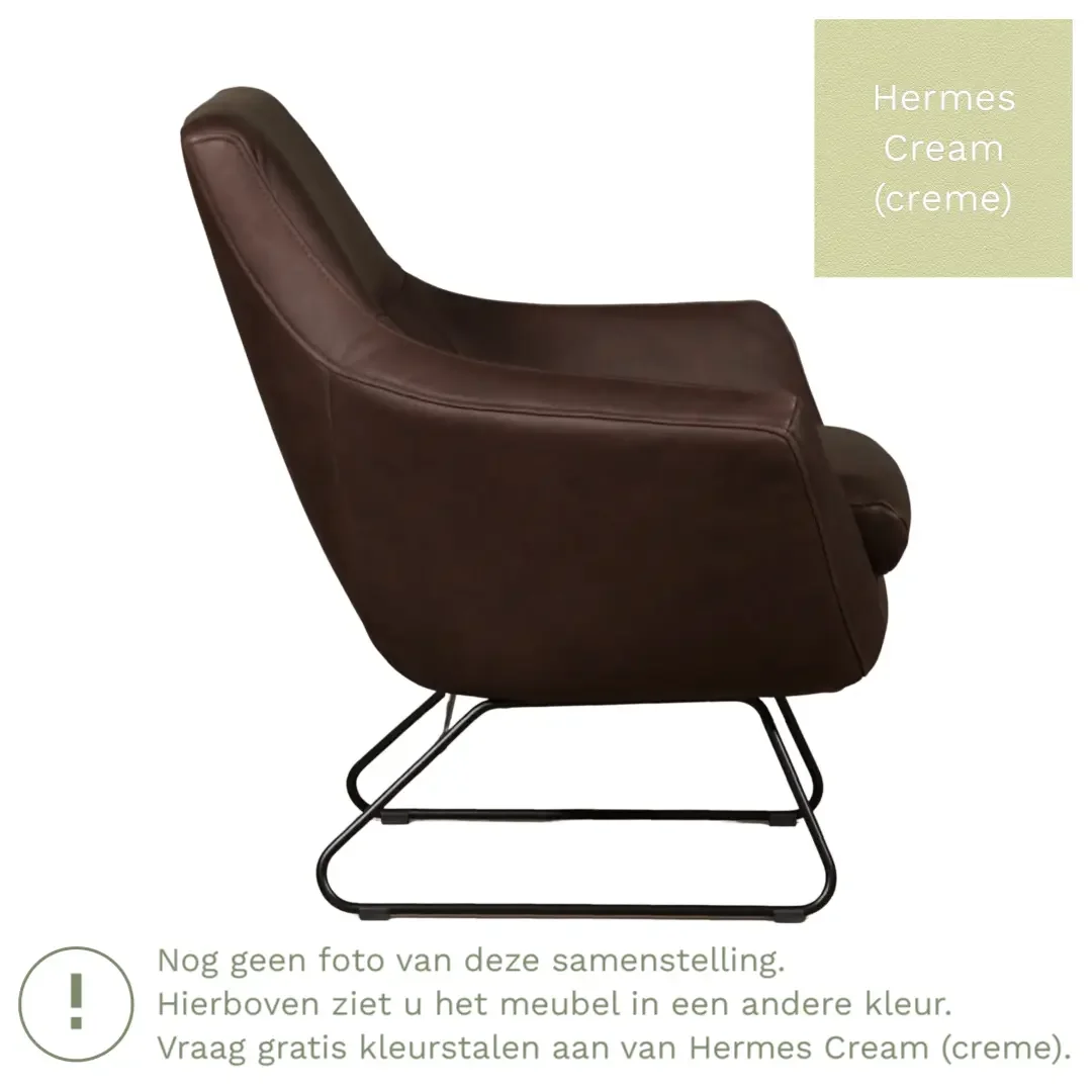 afbeelding van Leren fauteuil Fame - Hermes Cream (crème)