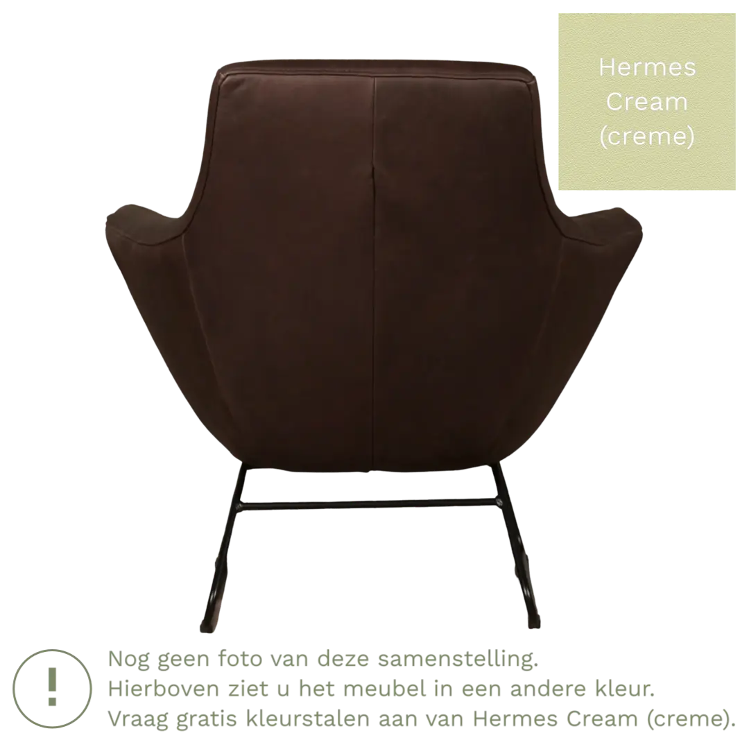 afbeelding van Leren fauteuil Fame - Hermes Cream (crème)