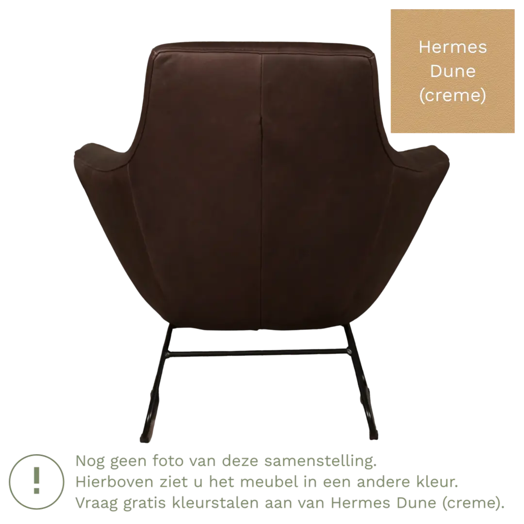 afbeelding van Leren fauteuil Fame - Hermes Dune (crème)