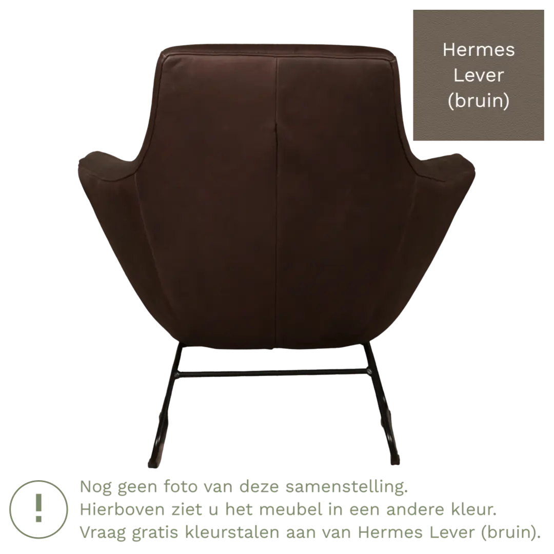 afbeelding van Leren fauteuil Fame - Hermes Lever (bruin)