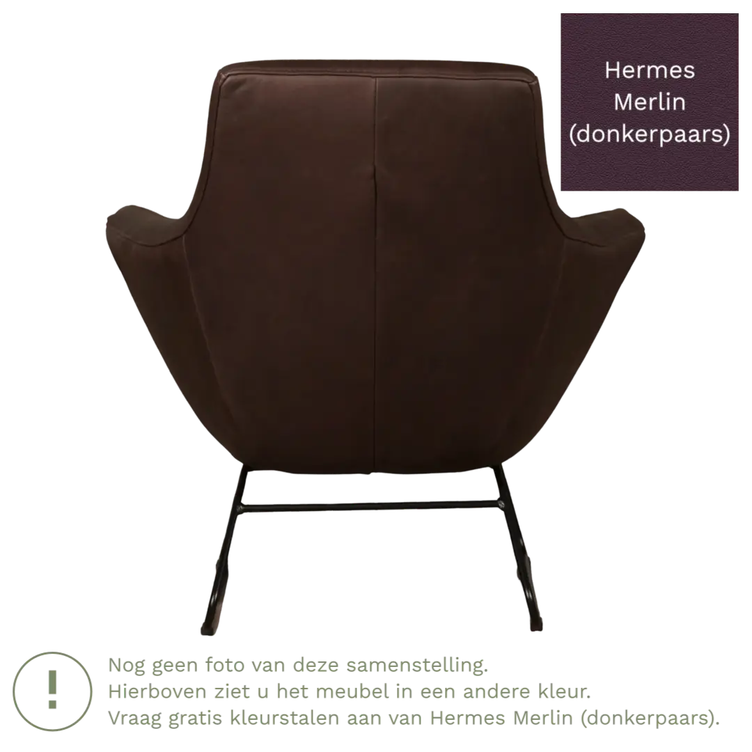afbeelding van Leren fauteuil Fame - Hermes Merlin (donkerpaars)