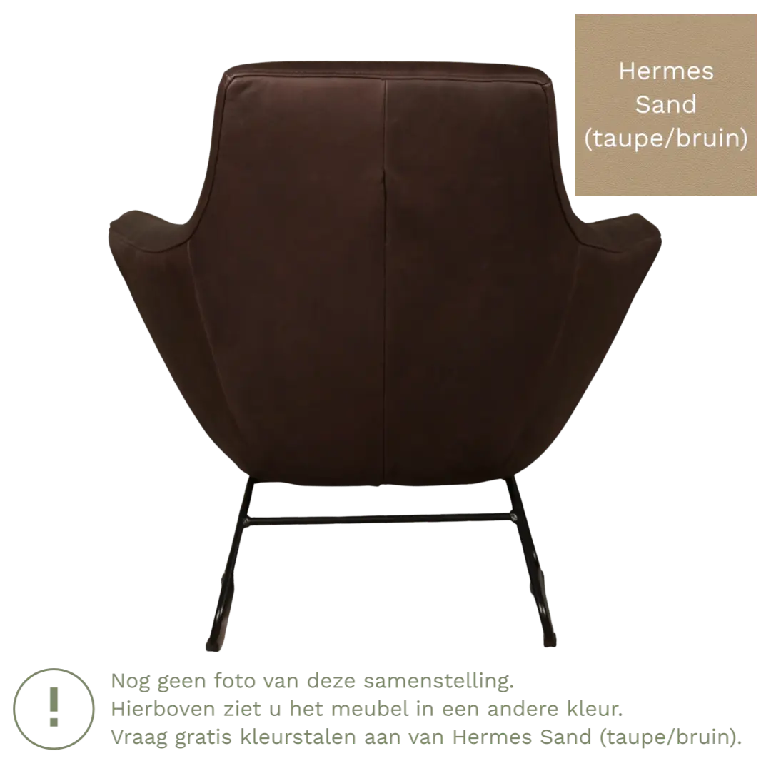 afbeelding van Leren fauteuil Fame - Hermes Sand (taupe/bruin)