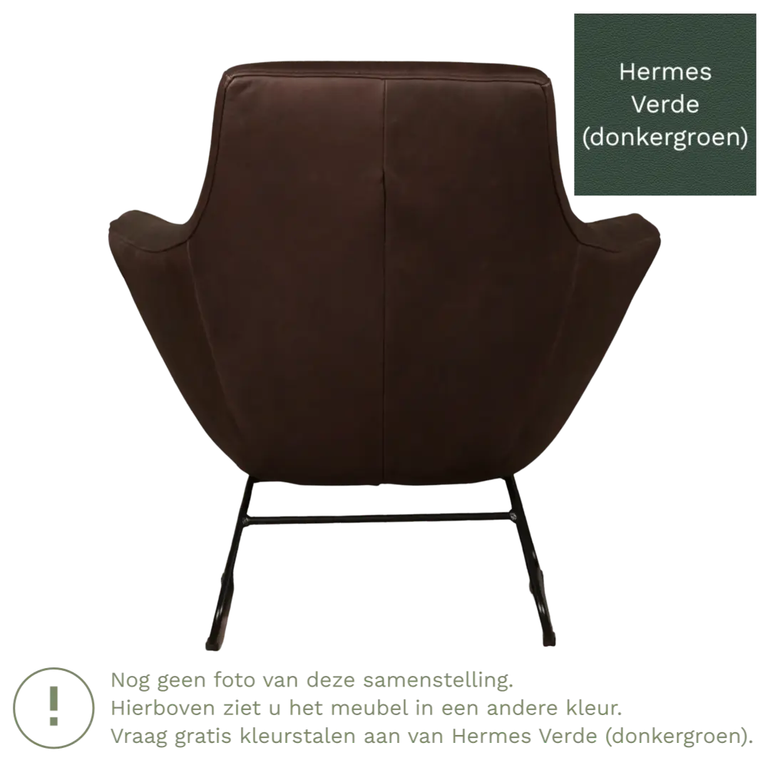 afbeelding van Leren fauteuil Fame - Hermes Verde (donkergroen)