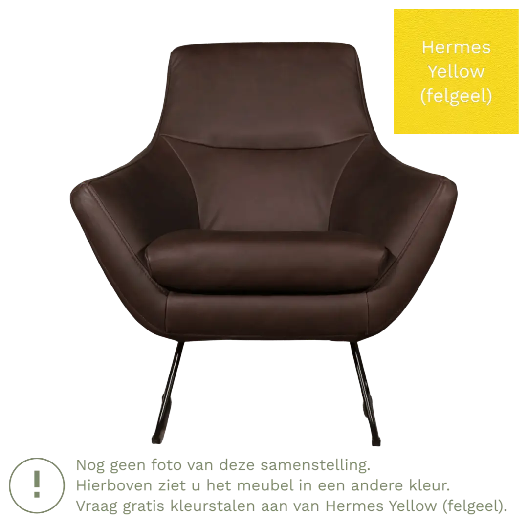 afbeelding van Leren fauteuil Fame - Hermes Yellow (felgeel)