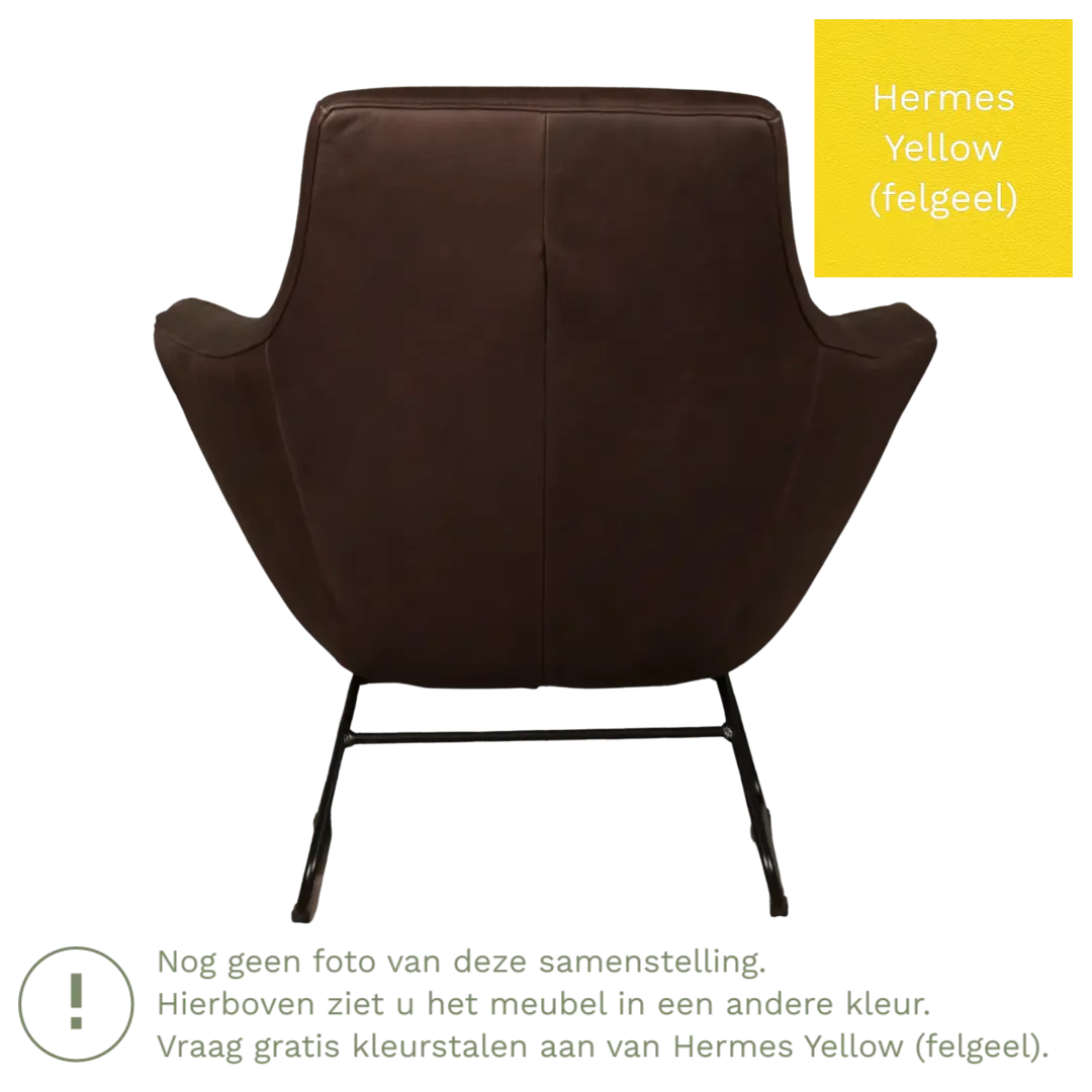 afbeelding van Leren fauteuil Fame - Hermes Yellow (felgeel)