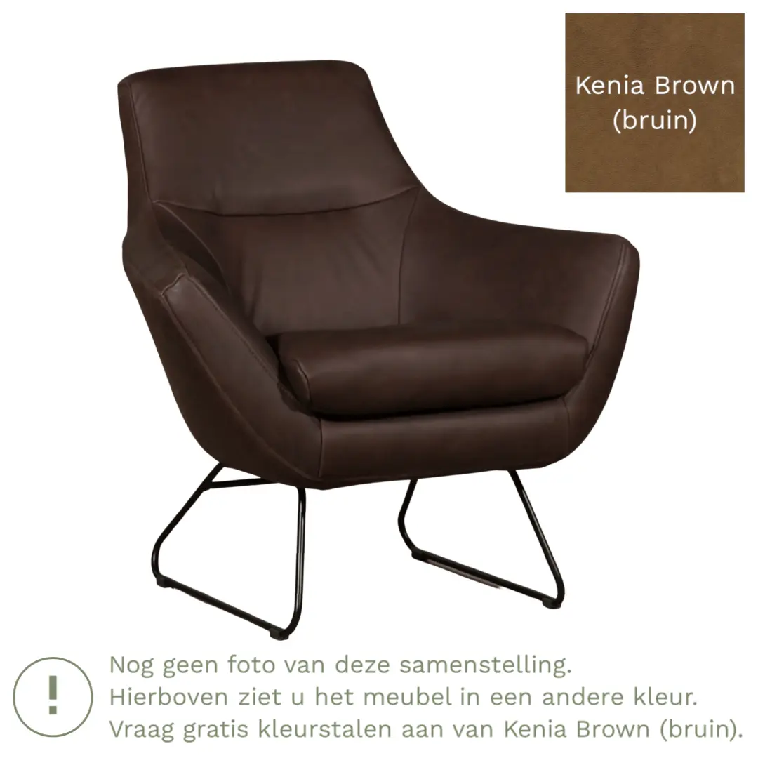afbeelding van Leren fauteuil Fame - Kenia Brown (bruin)