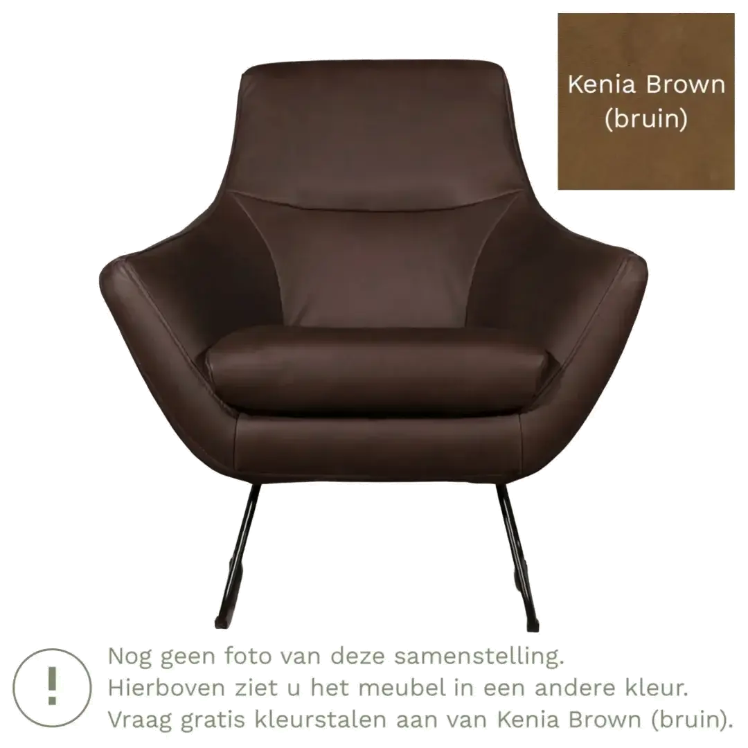 afbeelding van Leren fauteuil Fame - Kenia Brown (bruin)
