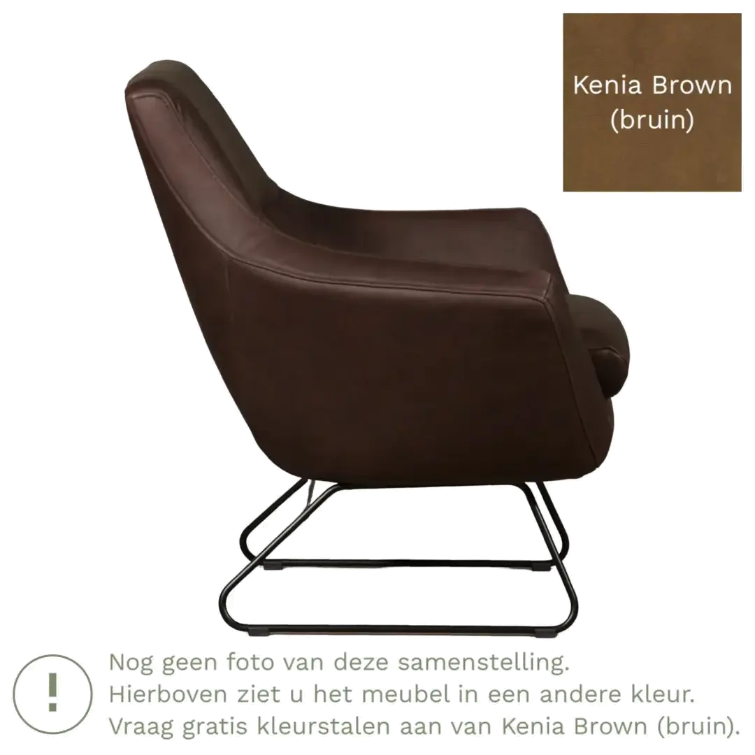 afbeelding van Leren fauteuil Fame - Kenia Brown (bruin)