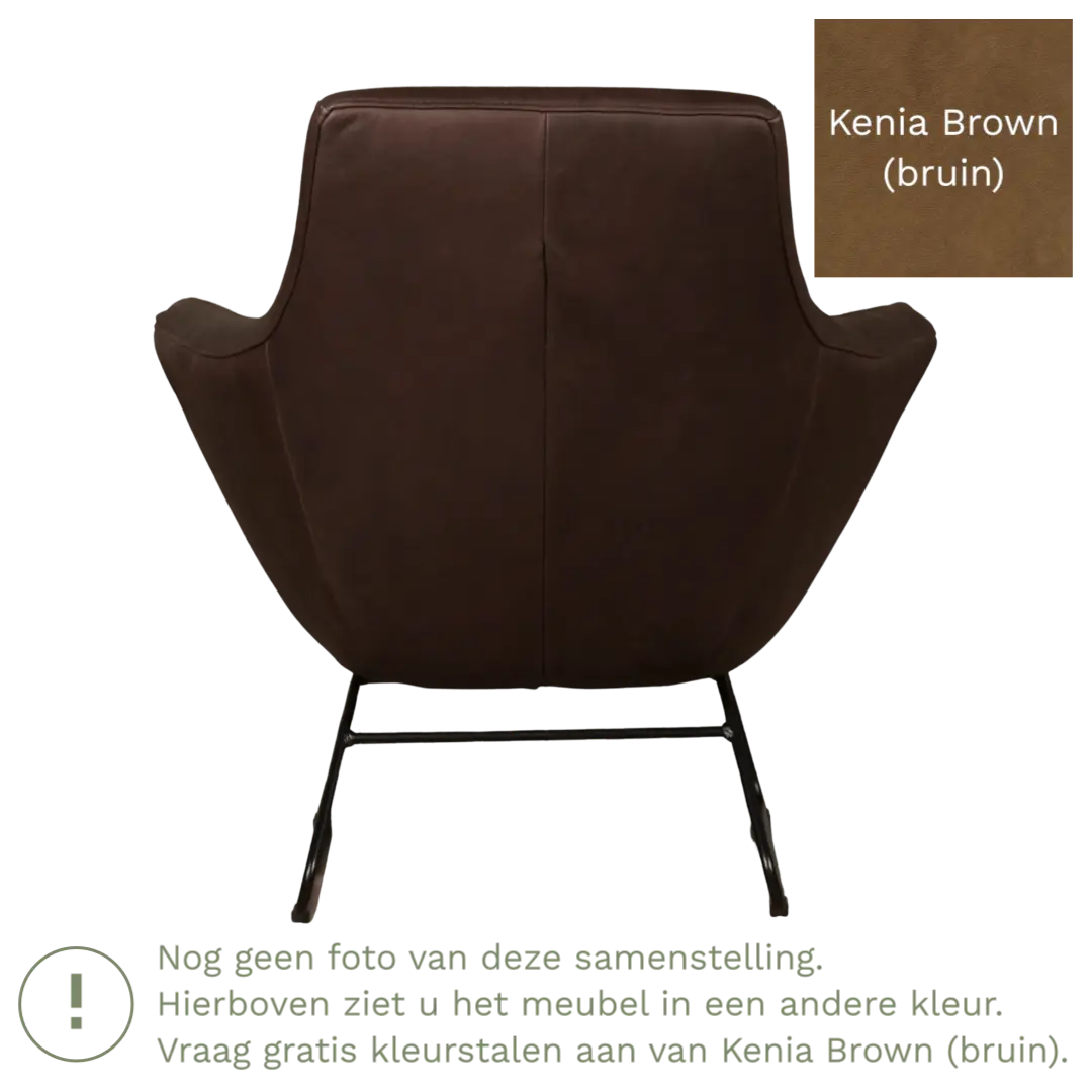 afbeelding van Leren fauteuil Fame - Kenia Brown (bruin)