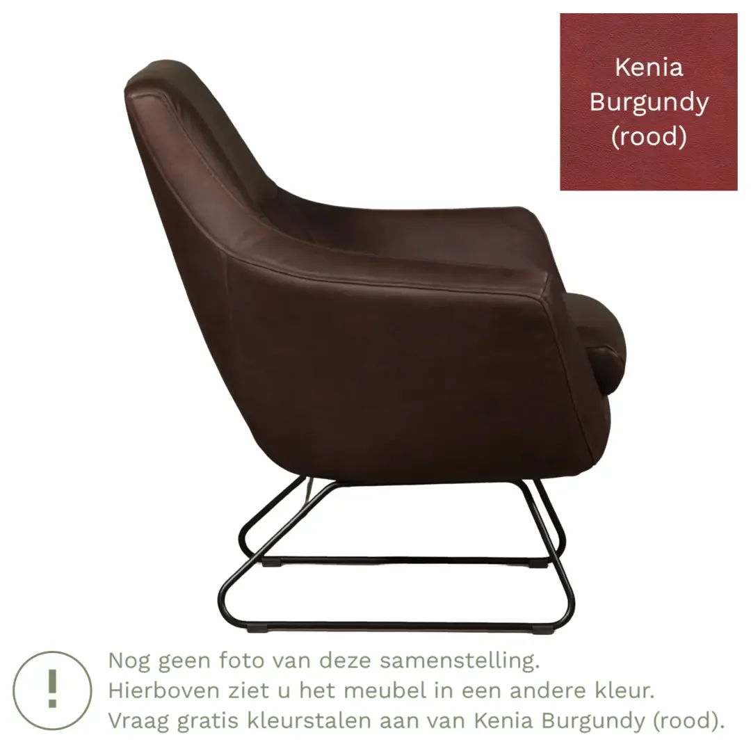 afbeelding van Leren fauteuil Fame - Kenia Burgundy (rood)