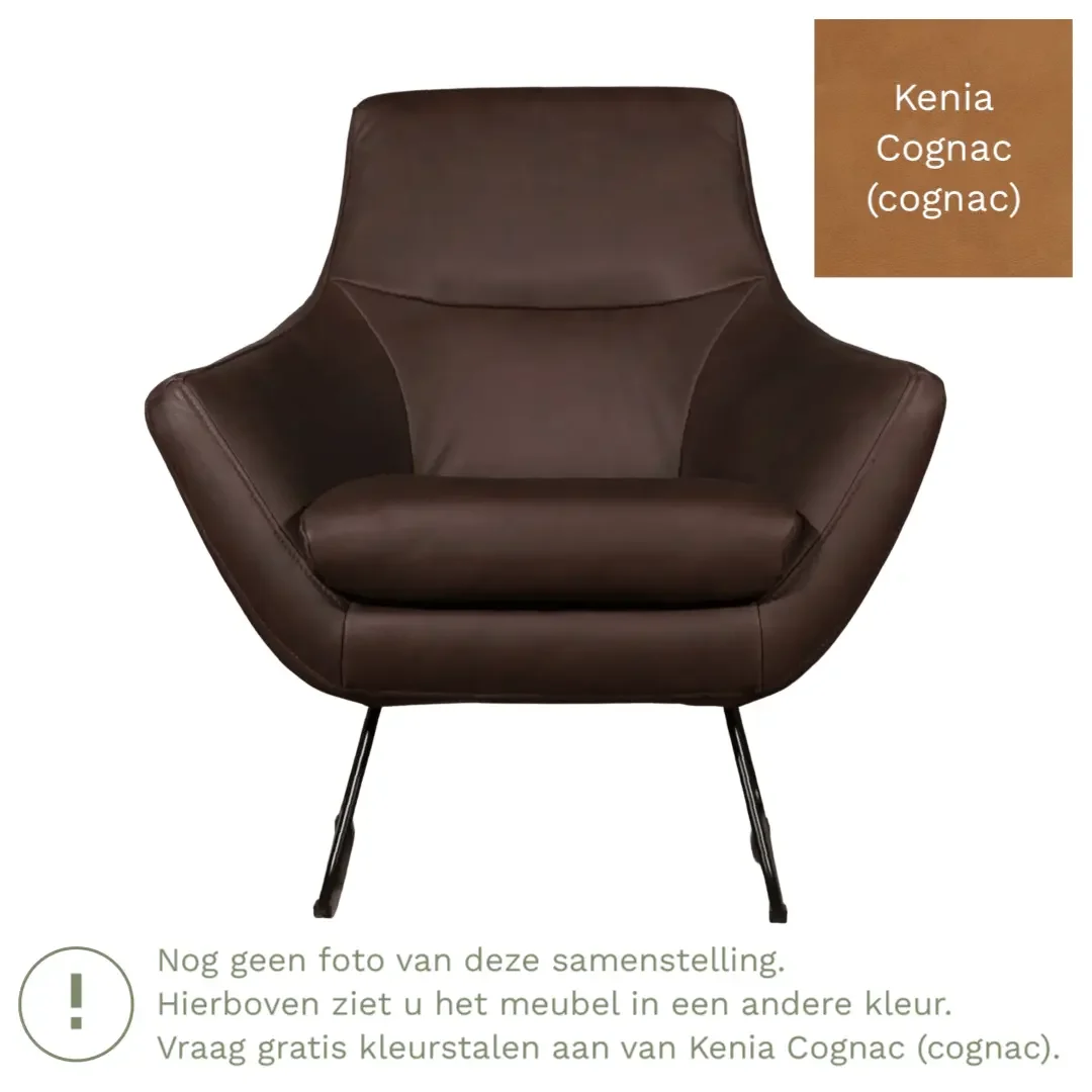 afbeelding van Leren fauteuil Fame - Kenia Cognac (cognac)