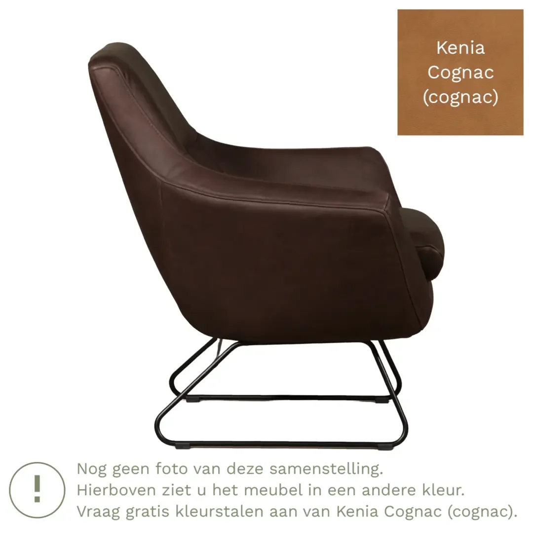 afbeelding van Leren fauteuil Fame - Kenia Cognac (cognac)