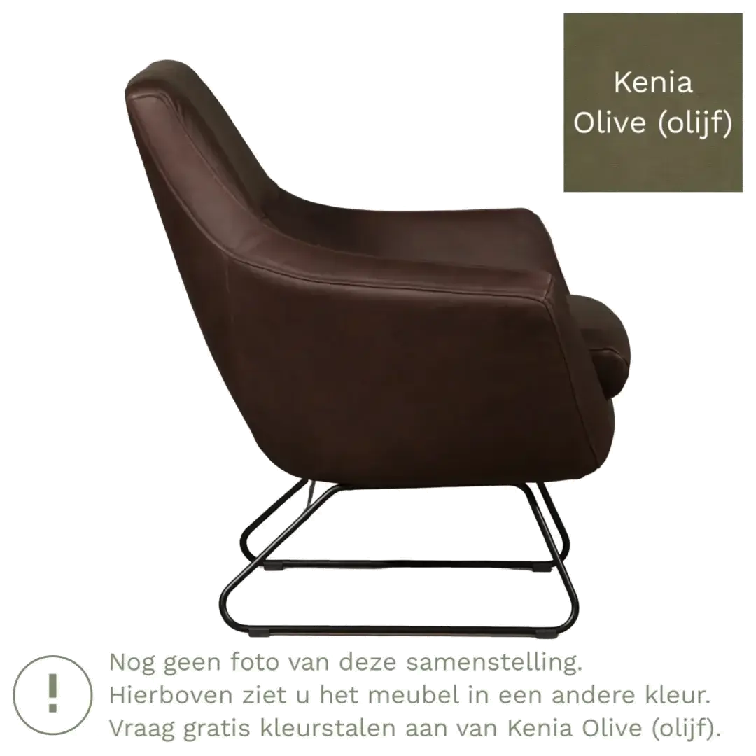 afbeelding van Leren fauteuil Fame - Kenia Olive (olijf)