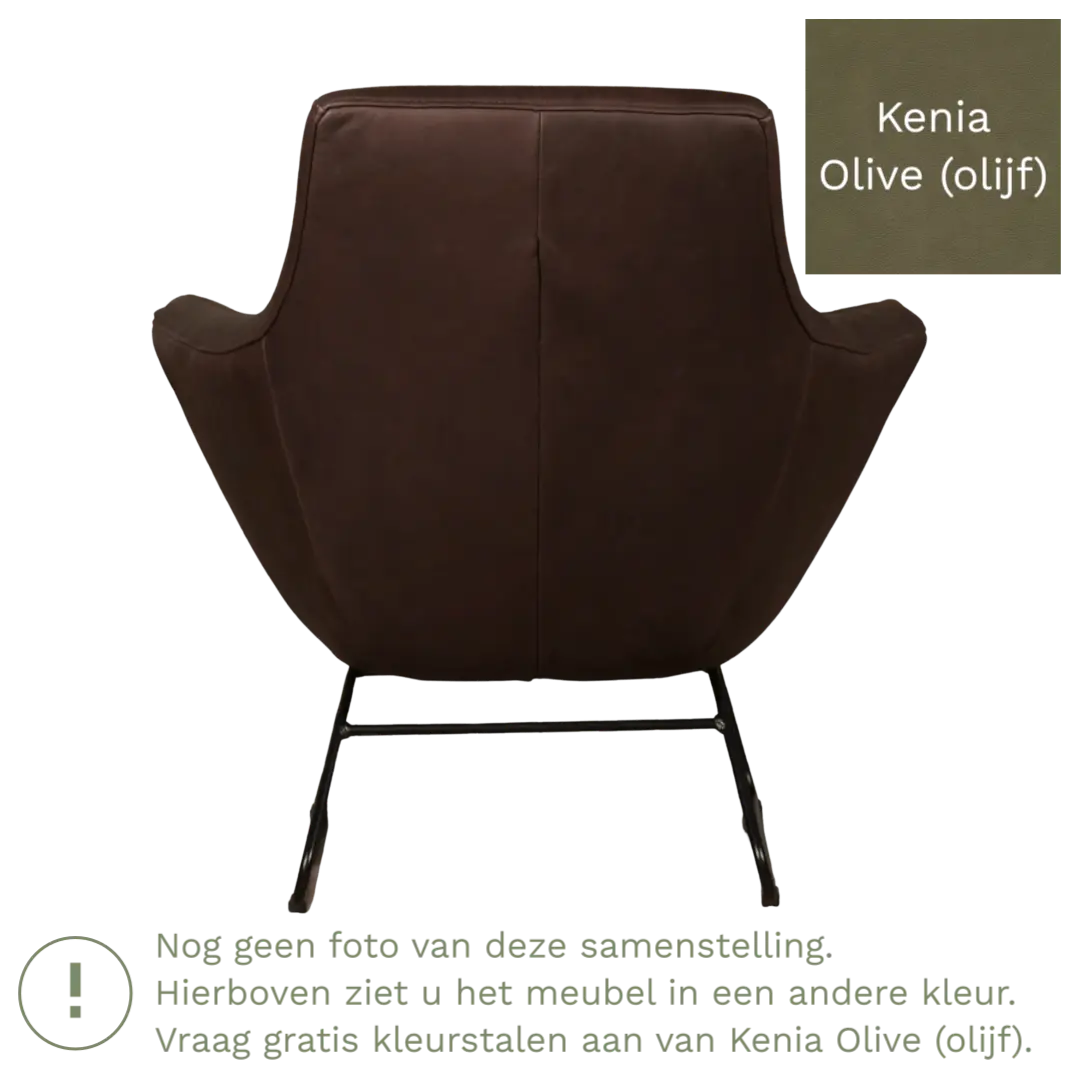 afbeelding van Leren fauteuil Fame - Kenia Olive (olijf)