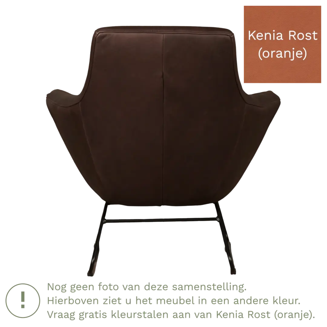 afbeelding van Leren fauteuil Fame - Kenia Rost (oranje)