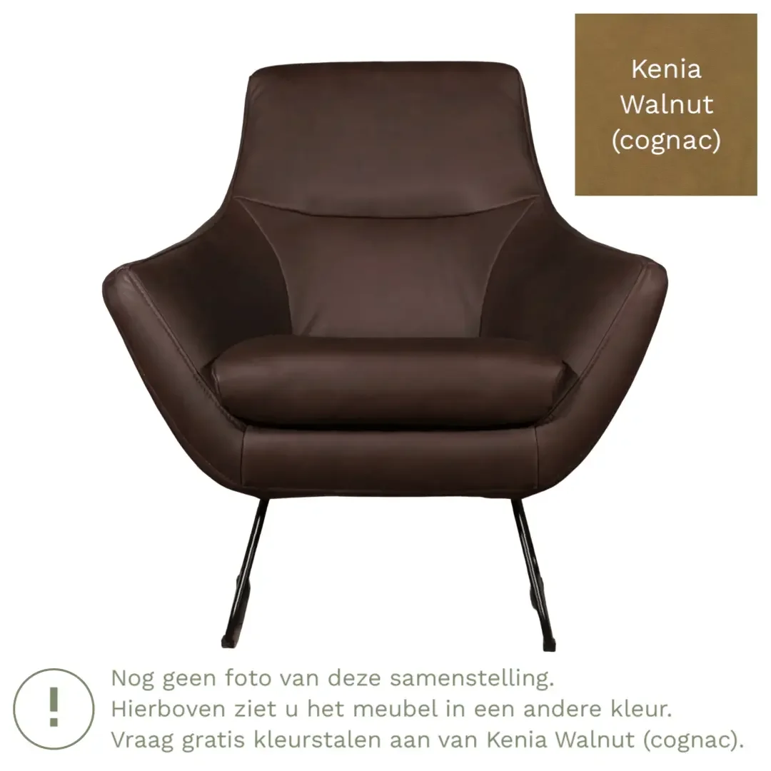 afbeelding van Leren fauteuil Fame - Kenia Walnut (cognac)
